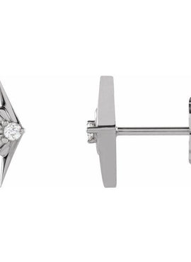 Sterling Silver .03 CTW Natural Diamond Starburst Earrings