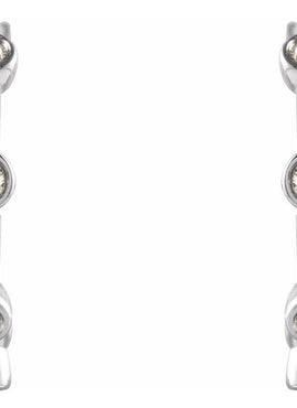 14K Yellow Gold 1/4 CTW Natural Diamond Bezel-Set Hoop Earrings