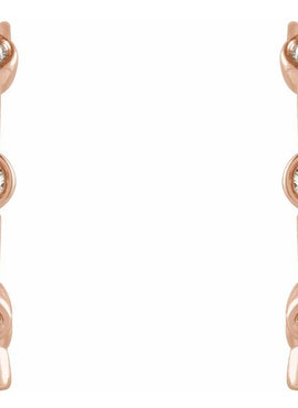 14K Yellow Gold 1/4 CTW Natural Diamond Bezel-Set Hoop Earrings