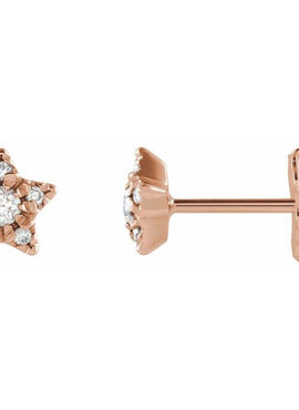 14K Yellow Gold 1/10 CTW Natural Diamond Star Earrings