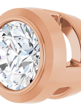 14K Rose Gold 1/4 CT Natural Diamond Slide Pendant
