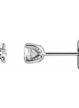 Sterling Silver 1/3 CTW Natural Diamond Stud Earrings