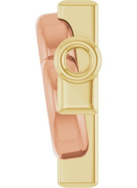 14K White/Rose Gold Sideways Cross & Heart 18