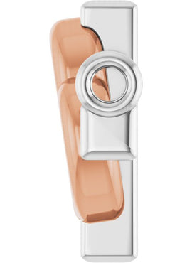 14K White/Rose Gold Sideways Cross & Heart 18