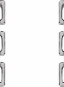 14K Rose Gold Chain Link Earrings