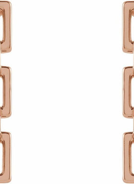 14K Rose Gold Chain Link Earrings