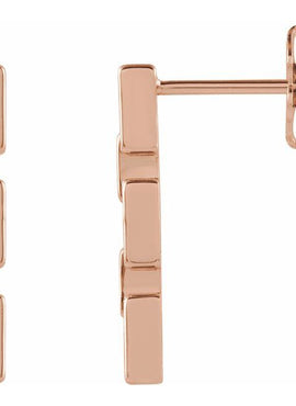 14K Rose Gold Chain Link Earrings