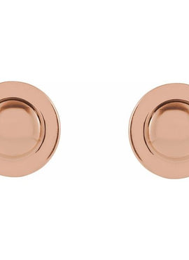 14K Rose Gold Domed Earrings