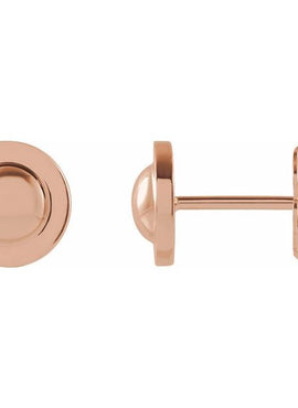 14K Rose Gold Domed Earrings