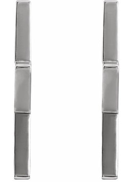 14K White Gold Star 15.9 mm Hoop Earrings