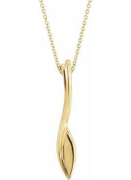 14K Rose Gold 32.86x5.62 mm Freeform Pendant