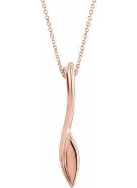14K Rose Gold 32.86x5.62 mm Freeform Pendant