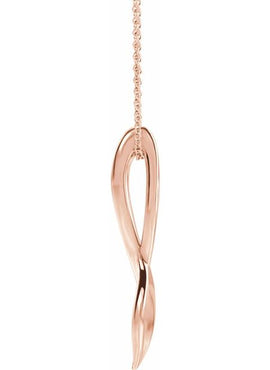 14K Rose Gold 32.86x5.62 mm Freeform Pendant