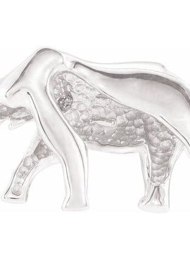 14K White Gold Elephant Slide Pendant