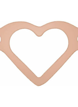 14K Rose Gold 22 Gauge Heart Cutout Stamping with External Drilled Eyelet