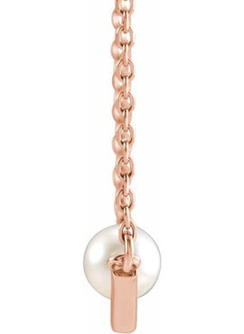Sterling Silver Cultured White Akoya Pearl V 16