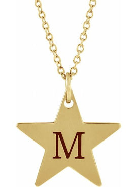 14K White Gold Star Pendant