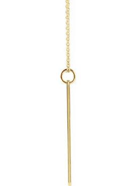 14K White Gold Rectangle Bar Pendant