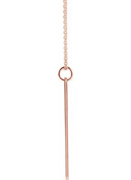 14K White Gold Rectangle Bar Pendant