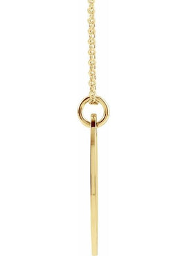 14K White Gold Elongated Oval Pendant
