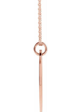 14K White Gold Elongated Oval Pendant