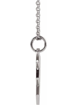 14K White Gold 17x10 mm Left Broken Heart Pendant
