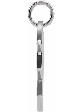 14K White Gold 17x10 mm Left Broken Heart Pendant