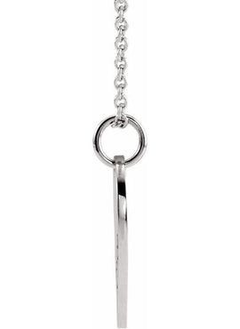 14K White Gold 17x10 mm Left Broken Heart Pendant