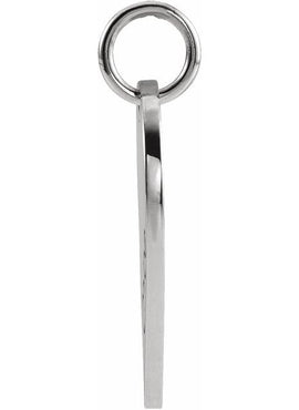 14K White Gold 17x10 mm Left Broken Heart Pendant