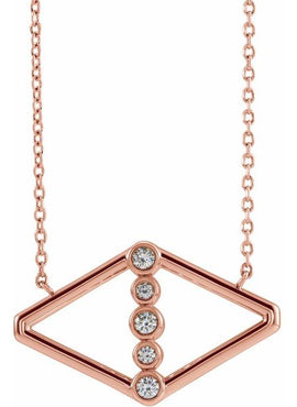 14K Rose Gold 1/8 CTW Natural Diamond Geometric 16