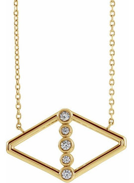 14K Rose Gold 1/8 CTW Natural Diamond Geometric 16