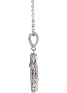 14K Yellow Gold 1/5 CTW Natural Diamond Halo-Style Cross Pendant