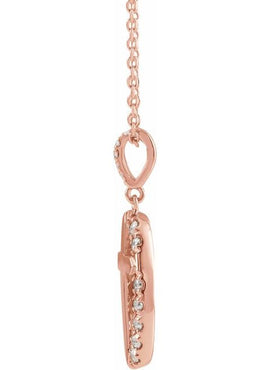14K Yellow Gold 1/5 CTW Natural Diamond Halo-Style Cross Pendant