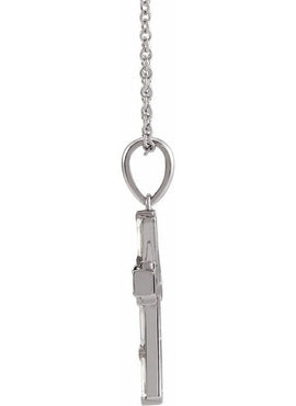14K Yellow Gold 3/8 CTW Natural Diamond Baguette Cross Pendant