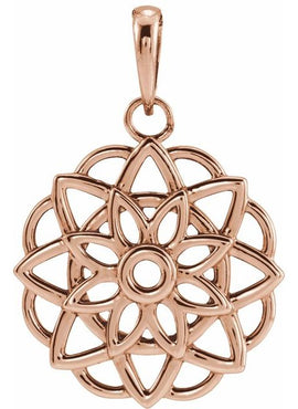 14K Yellow Gold Floral 16-18
