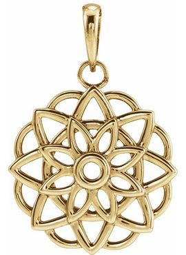 14K Yellow Gold Floral 16-18