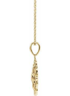 14K Yellow Gold Floral 16-18