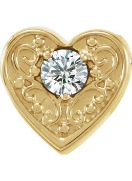 14K White Gold Natural Mozambique Garnet Heart Slide Pendant