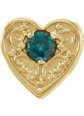 14K White Gold Natural Mozambique Garnet Heart Slide Pendant
