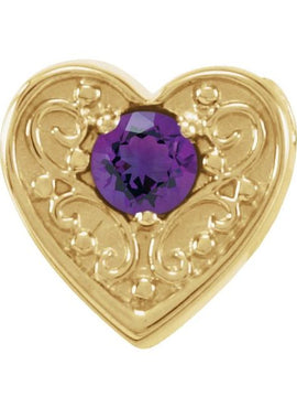 14K White Gold Natural Mozambique Garnet Heart Slide Pendant