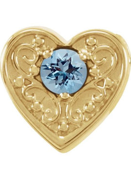 14K White Gold Natural Mozambique Garnet Heart Slide Pendant