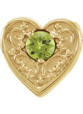 14K White Gold Natural Mozambique Garnet Heart Slide Pendant