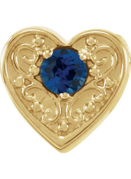 14K White Gold Natural Mozambique Garnet Heart Slide Pendant