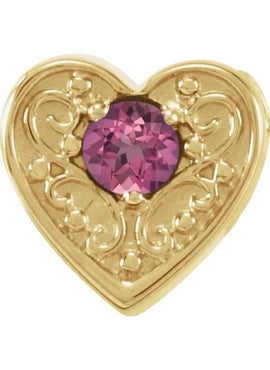 14K White Gold Natural Mozambique Garnet Heart Slide Pendant