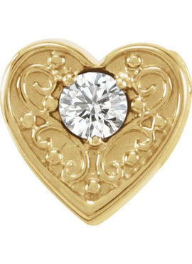 14K White Gold Natural Mozambique Garnet Heart Slide Pendant