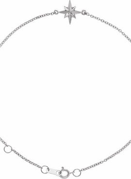 14K White Gold Star 6 1/2-7 1/2