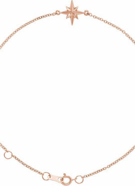 14K White Gold Star 6 1/2-7 1/2