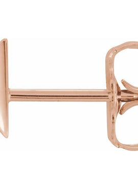 14K White Gold Pyramid Single Earring
