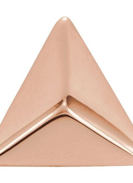 14K White Gold Pyramid Single Earring