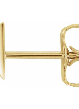 14K White Gold Pyramid Single Earring
